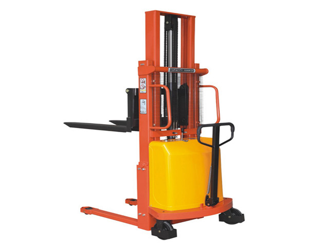 中力窄腿覆蓋式半電動堆高車液壓升高叉車堆垛車